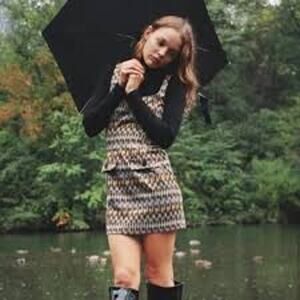 ZARA Mod 60's Mini Jumper Dress w Pockets Size Small S